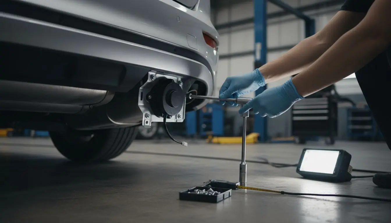 Technician installs radar sensor