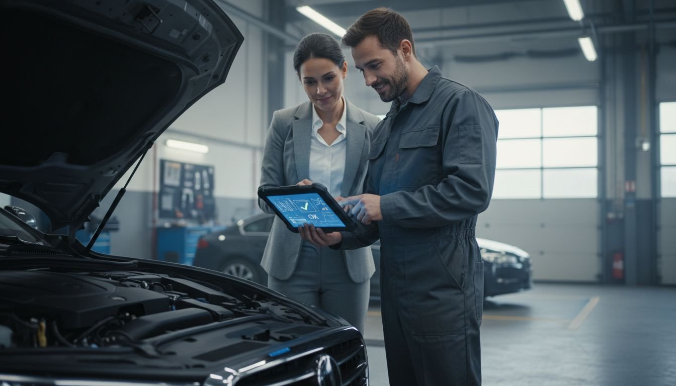 Reviewing car diagnostics together