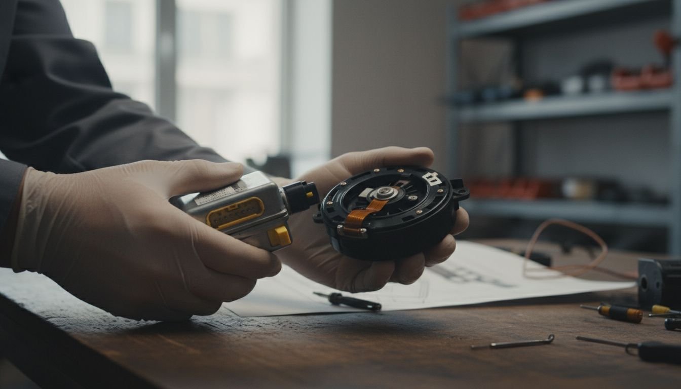 Technician handles airbag module