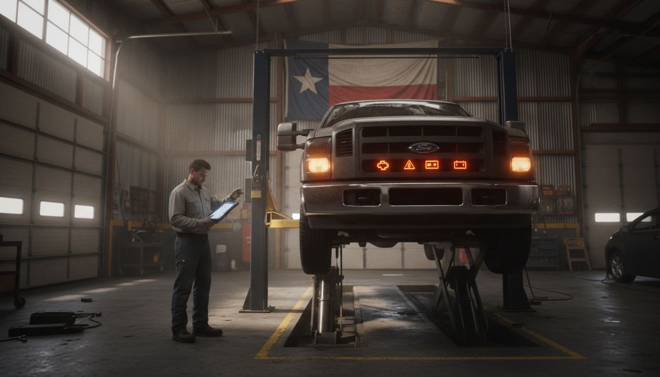 Mechanic inspects car diagnostics