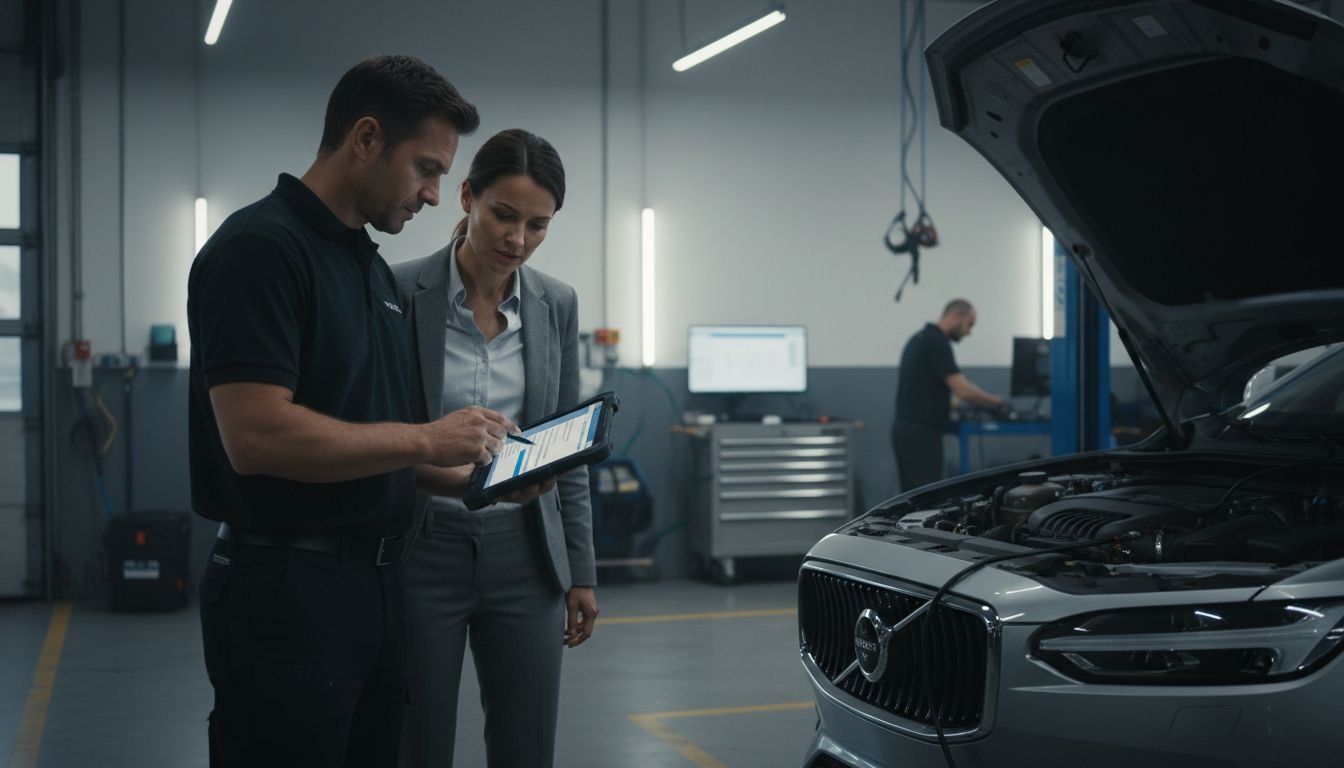 Service advisor reviews estimate