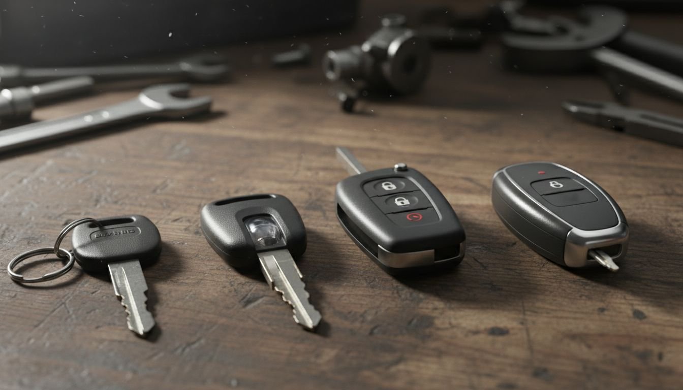 Various car keys displayed