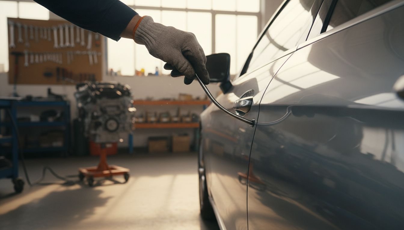 Locksmith unlocking car door
