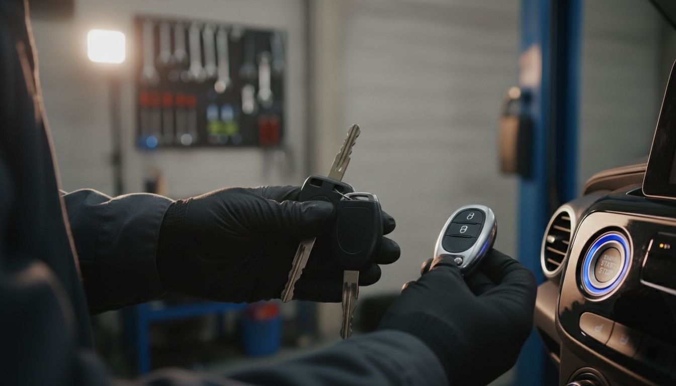 Technician with car keys