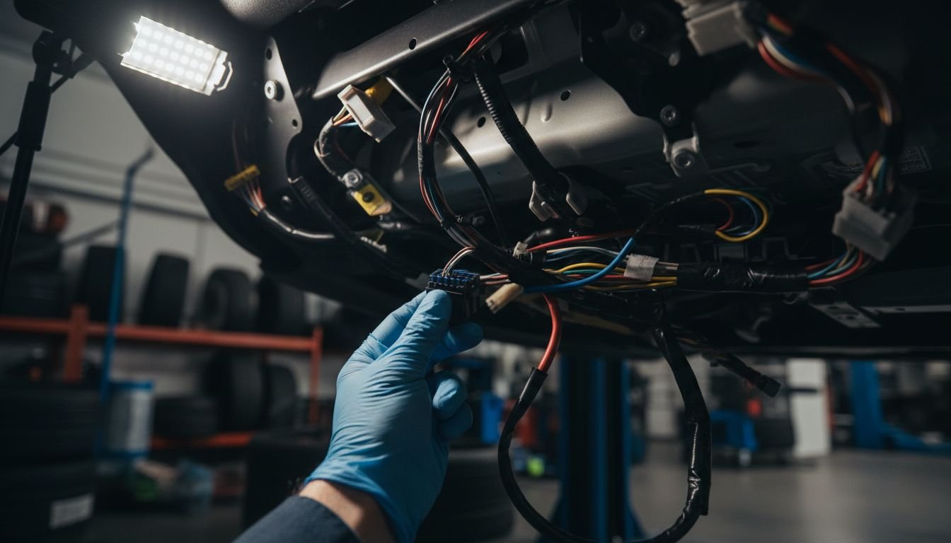 Inspecting car seat wiring