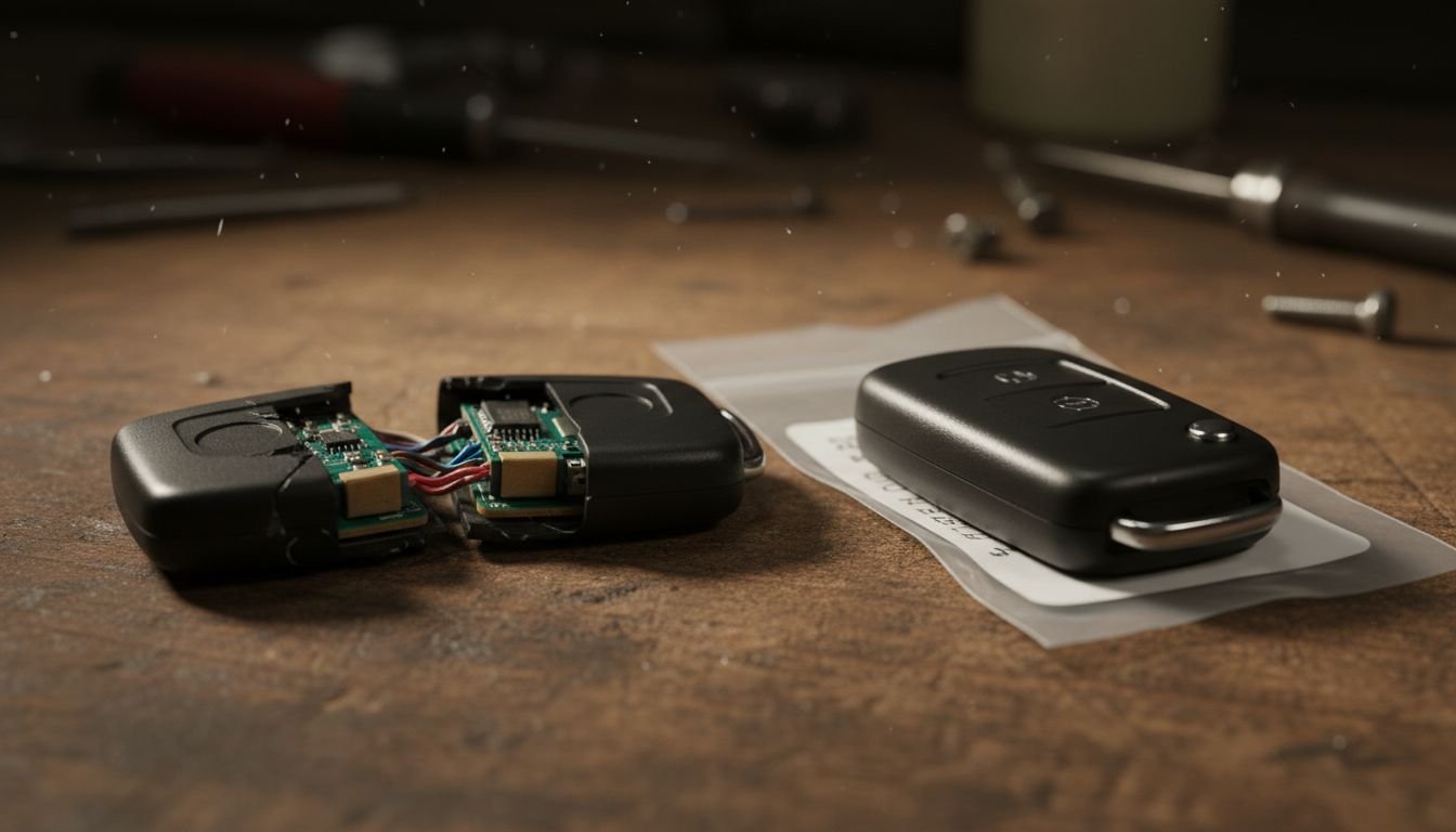 Broken and new transponder keys