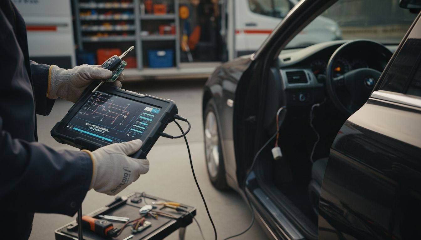 Mobile locksmith at work