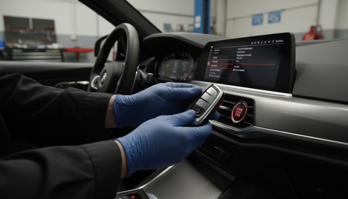 Technician with BMW key