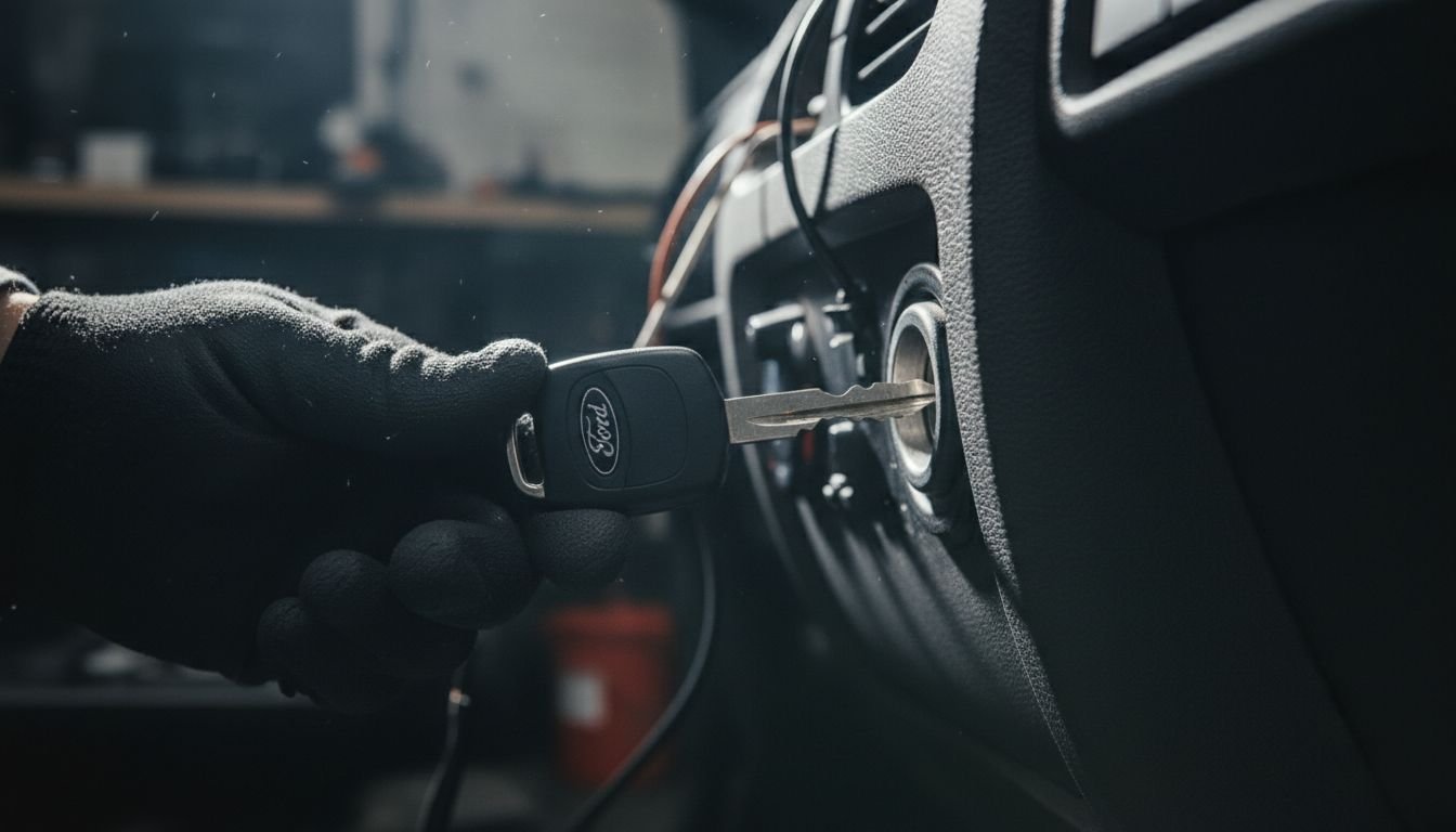 Technician with Ford key