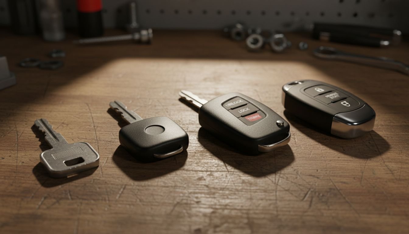 Diverse car keys display
