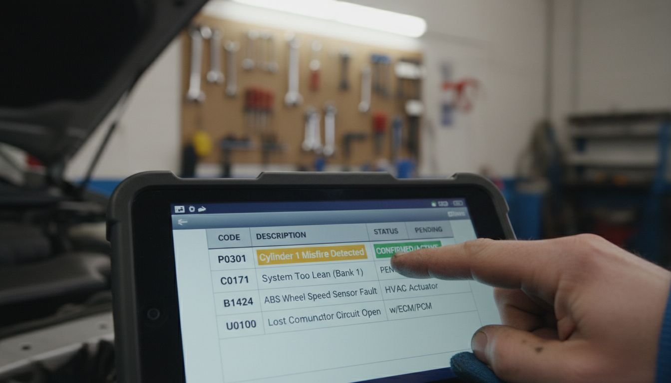 Technician highlights misfire code