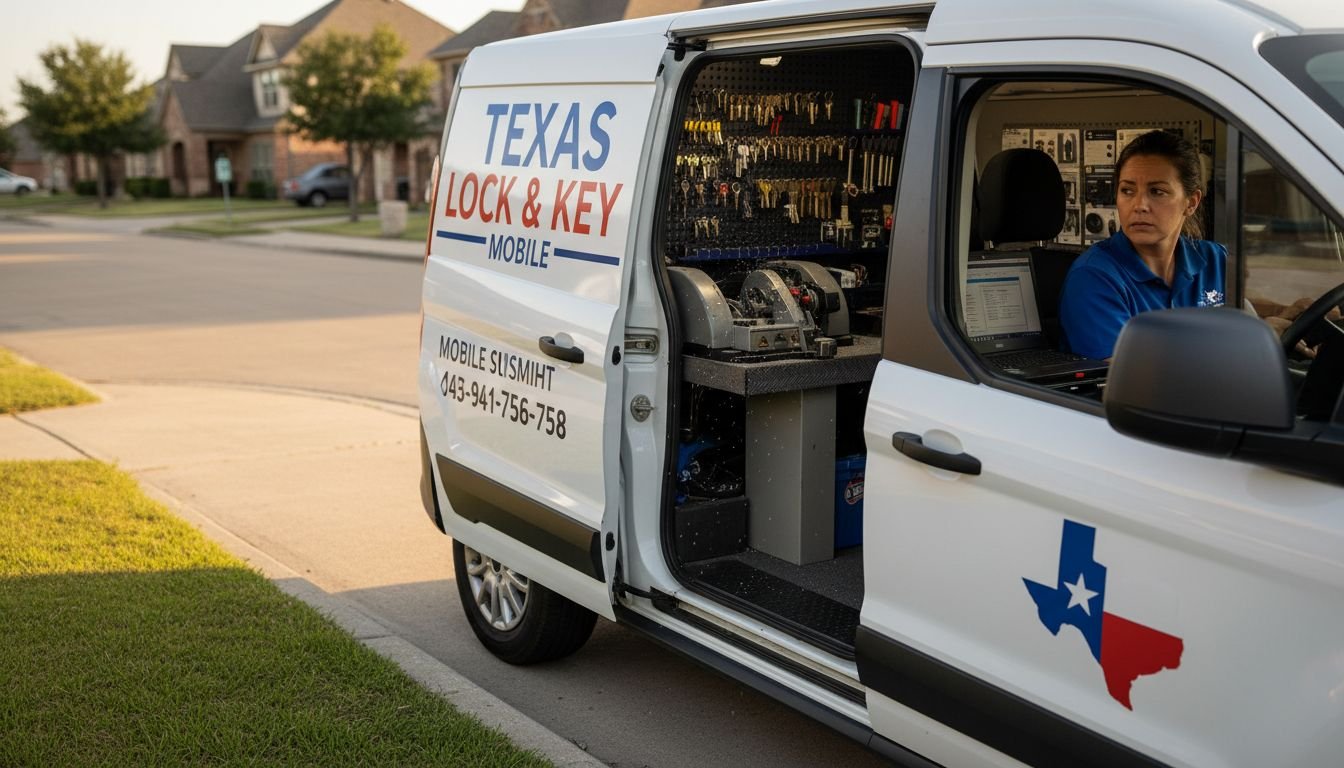 Locksmith van in action