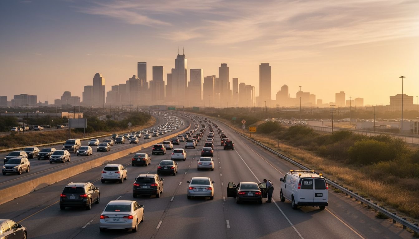 Locked car on highway