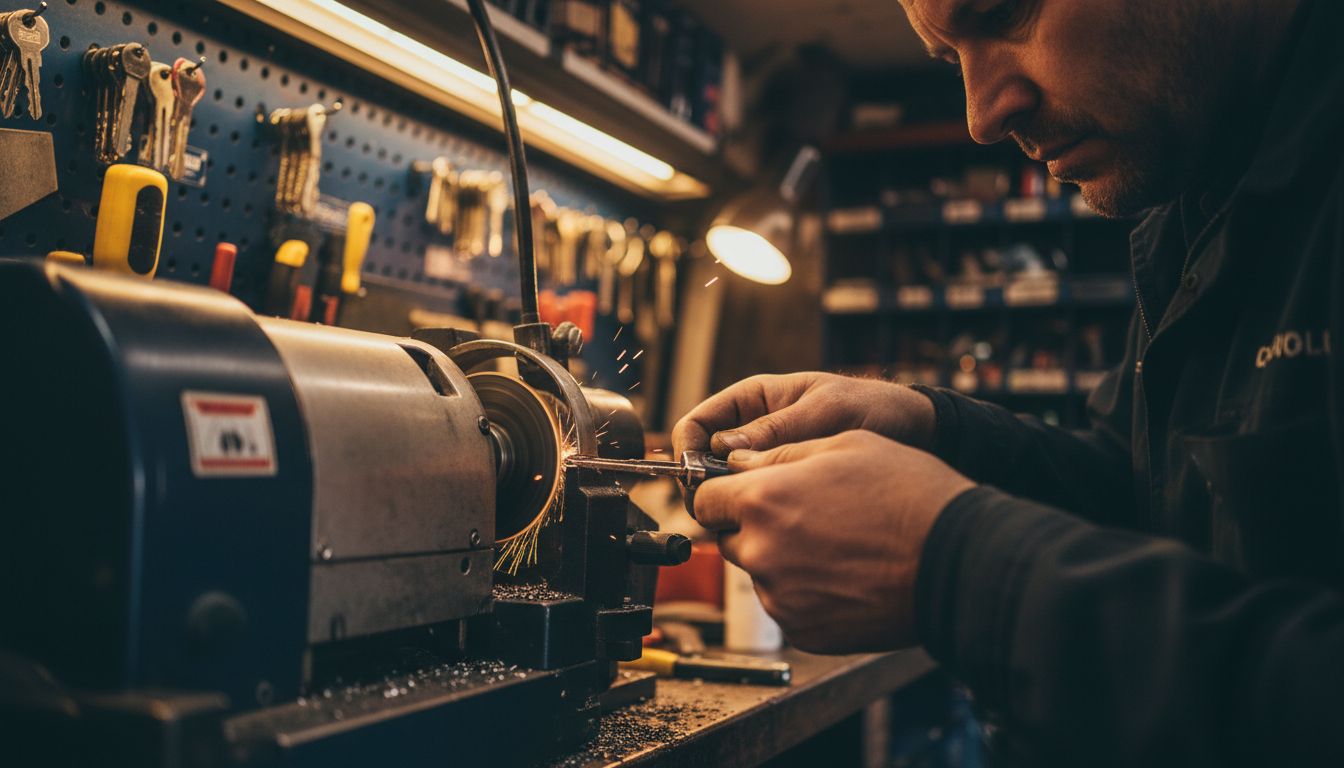 Locksmith cutting Toyota key