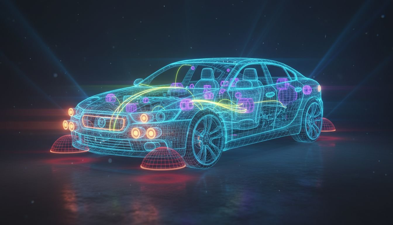 Futuristic car schematic