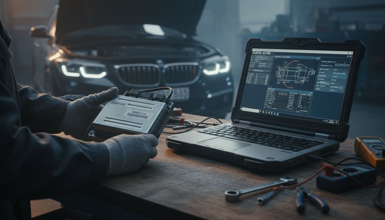 Technician with SRS Airbag