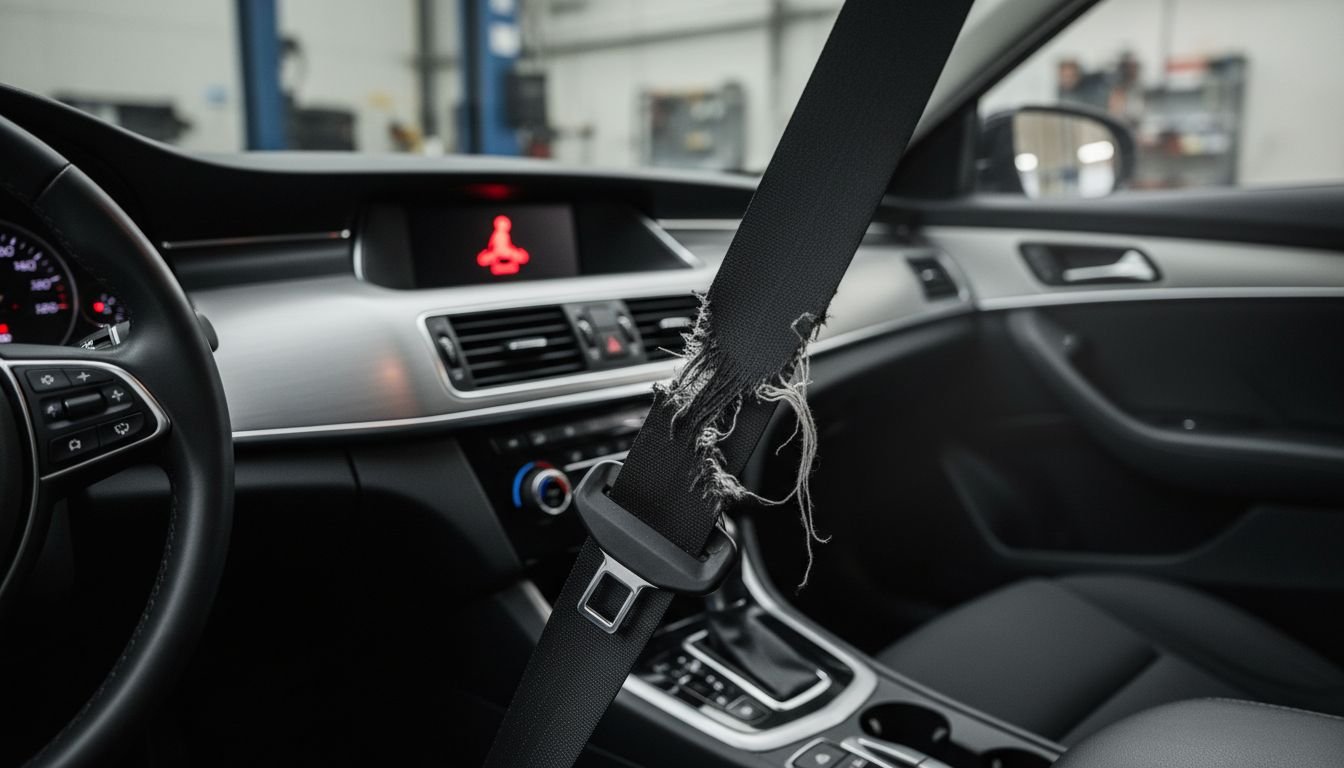 Frayed seat belt warning