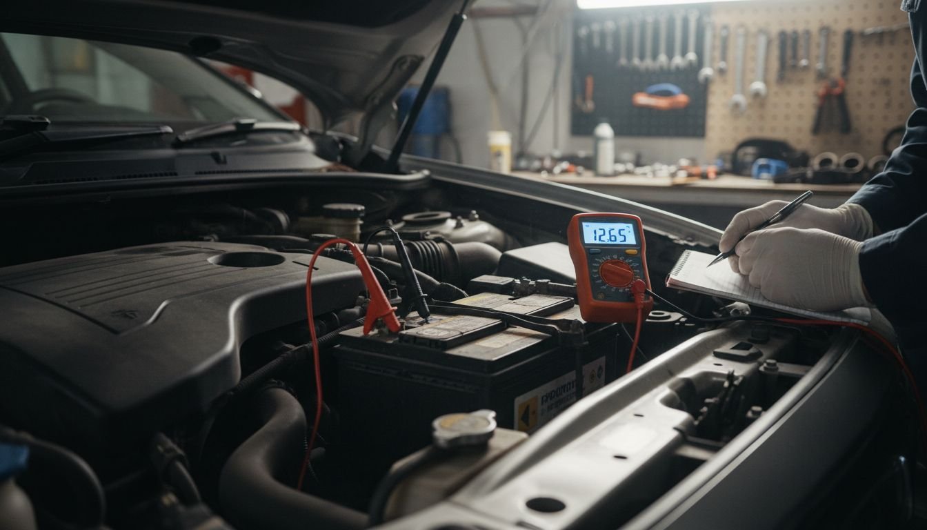 Testing car battery voltage
