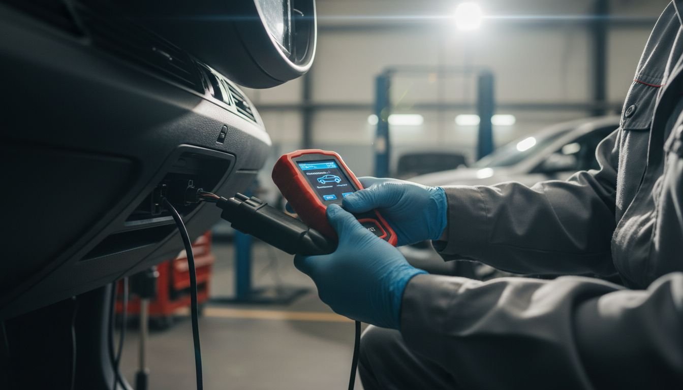 Connecting OBD-II scanner