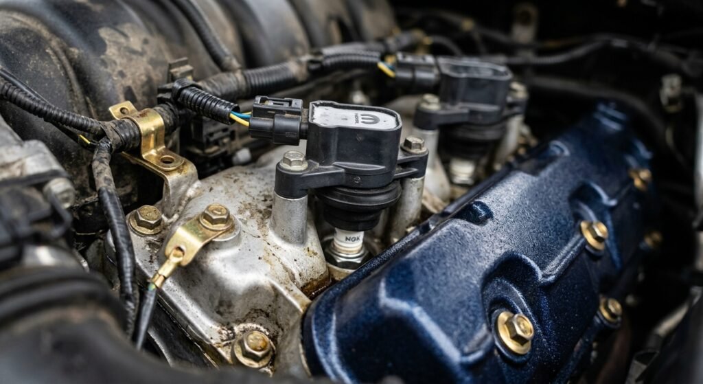 Dodge P0302 — Cylinder 2 Misfire: Causes &Amp; Fixes 2 Close-Up Of Coil-On-Plug And Spark Plug On Dodge Engine