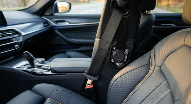 Seat Belt Pretensioner Replacement Cost — What To Expect 8 Close-Up Of A Vehicle Seat Belt Pretensioner Area, Illustrating Pretensioner Replacement Topic.