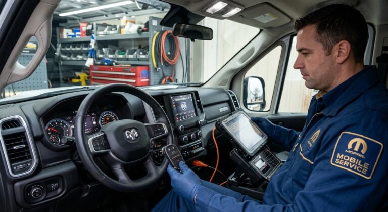 Dodge B2799 Immobilizer Code — Causes &Amp; How To Fix 5 Technician Programming A Dodge Key Fob And Immobilizer Module In A Mobile Service Van.