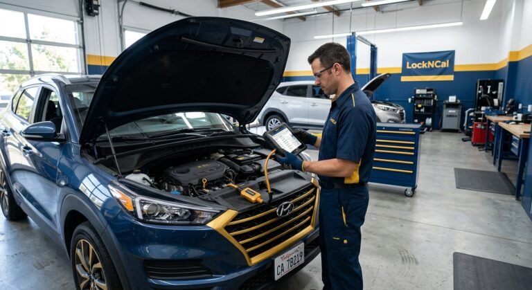 Hyundai U0416 — Technician Diagnosing A Hyundai Vehicle Showing The Hyundai U0416 Module Communication Issue
