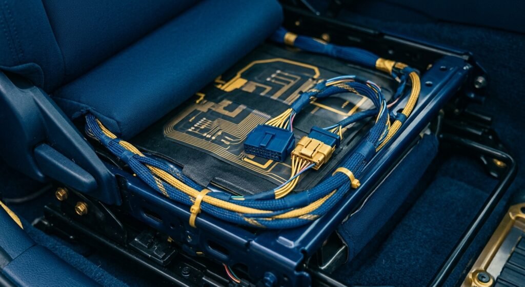 Ram B0081 — Expert Guide: Proven, Safe Diagnosis 2 Ram B0081 — Seat Underside Showing Occupant Sensor Mat And Wiring Harness.