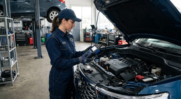 U0101 Code — Proven Safe Fixes For Lost Tcm Communication 1 U0101 Code — Technician With Scanner Diagnosing A Vehicle Displaying U0101 Code