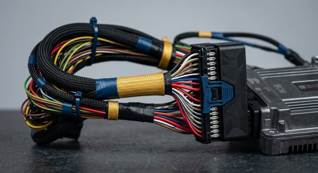 U0140 Code — Proven Guide For Lost Bcm (Critical) 2 U0140 Code — Close-Up Of A Vehicle Wiring Harness And Bcm Connector During Inspection.