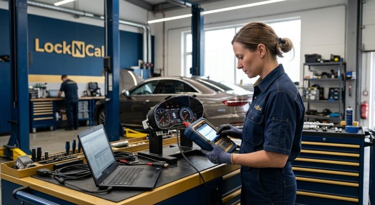U0155 Code — Proven Guide: Lost Ipc Communication (Safe) 1 U0155 Code — Technician Diagnosing A Vehicle With Instrument Cluster, U0155 Code Context
